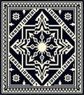 Geometric Black Cream Sunburst Medallion Rug