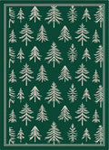 Green Woodland Pine Tree Collection Rug