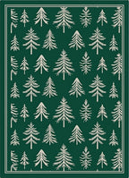 Green Woodland Pine Tree Collection Rug