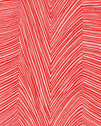 Crimson White Line Abstract Geometric Rug
