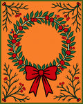 Festive Holiday Wreath Red Bow Rug