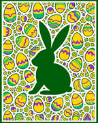 Springtime Bunny Easter Eggs Rug
