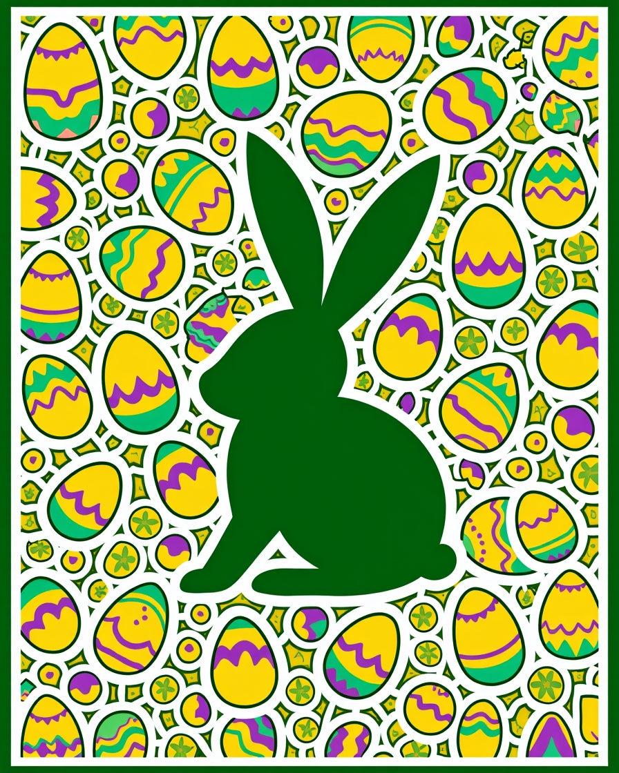 Springtime Bunny Easter Eggs Rug