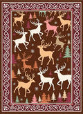 Woodland Reindeer Forest Border Rug