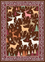 Woodland Reindeer Forest Border Rug