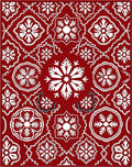 Deep Red Snowflake Medallion Rug