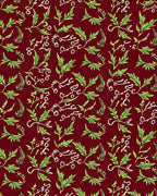 Crimson Vine Calligraphy Garden Rug