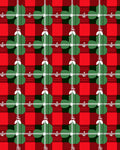 Red Green White Plaid Clover Tile Rug