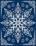Deep Blue Intricate Floral Burst Rug