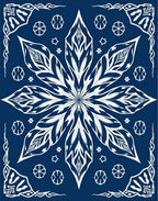 Deep Blue Intricate Floral Burst Rug