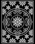 Elegant Black White Floral Medallion Rug