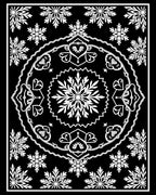 Elegant Black White Floral Medallion Rug