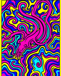Vibrant Pink Amorphous Swirls Rug
