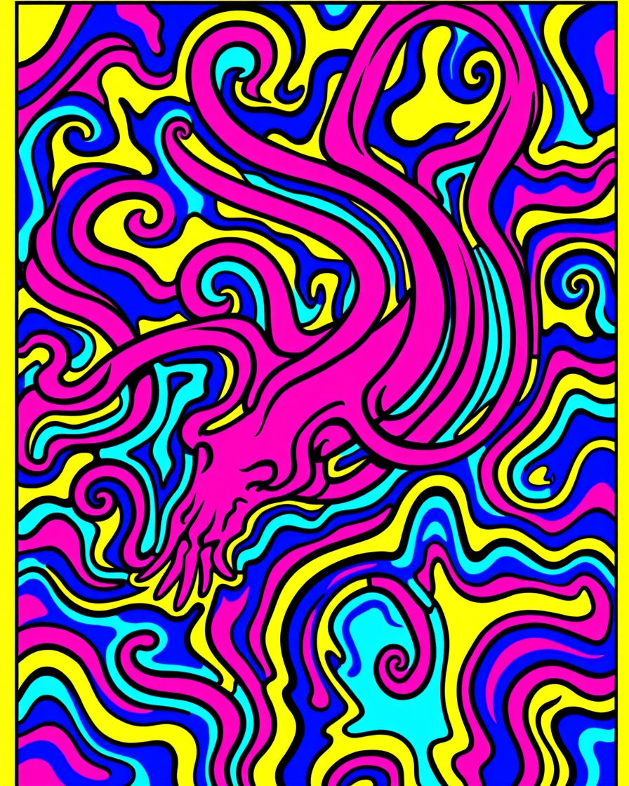 Vibrant Pink Amorphous Swirls Rug