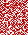 Bold Red Swirled Maze Rug