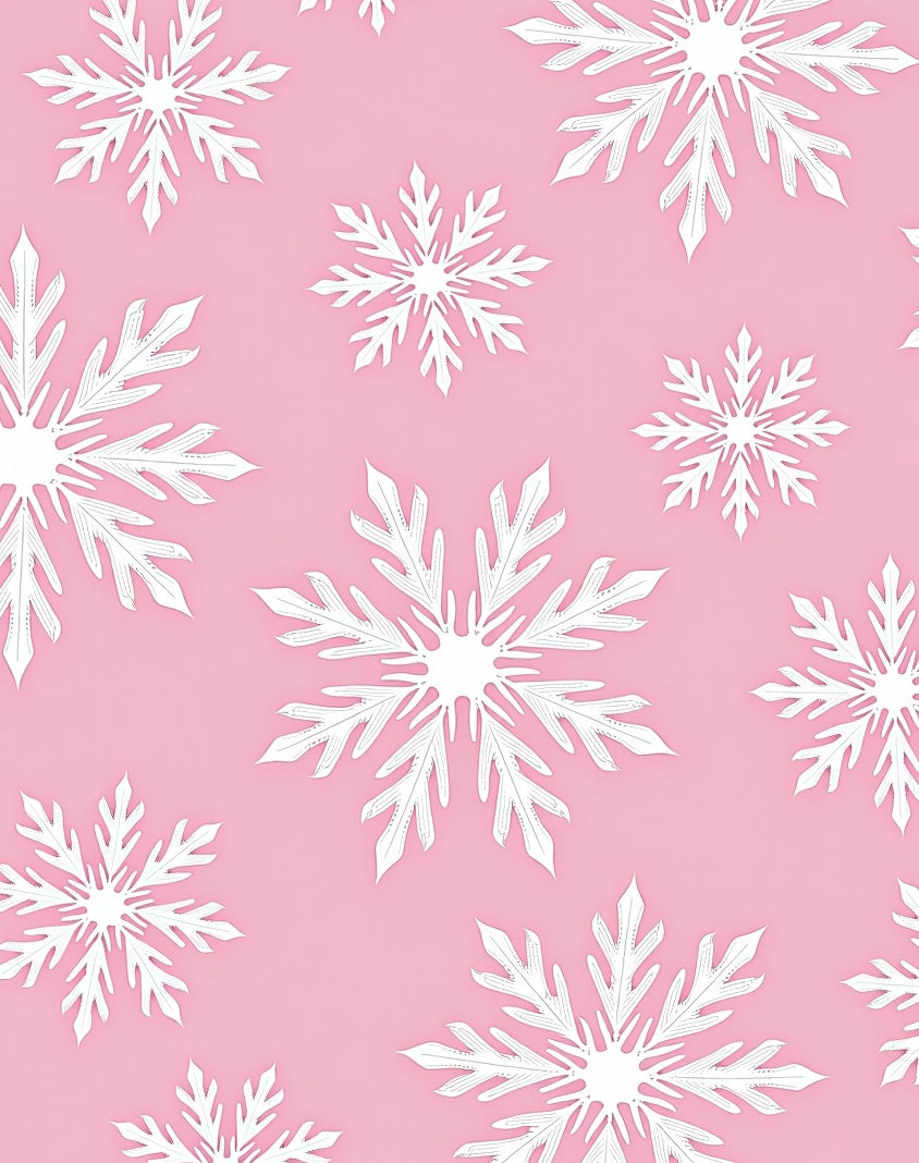 Winter White Snowflake Pastel Pink Rug