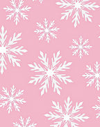 Winter White Snowflake Pastel Pink Rug