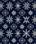 White Snowflakes on Navy Background Rug