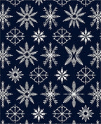 White Snowflakes on Navy Background Rug