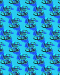 Ocean Blue Tropical Floral Repeat Rug