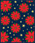 Bold Red Poinsettia Starry Night Rug