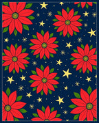 Bold Red Poinsettia Starry Night Rug
