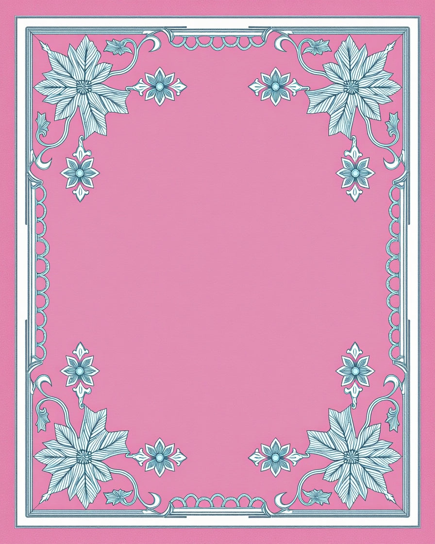 Rose Bloom Border with Intricate Vines Rug
