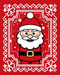 Festive Red Santa Claus Illustration Rug