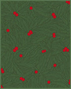 Forest Green Berry Pine Branch Rug
