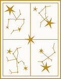 Gleaming Gold Constellation Galaxy Rug
