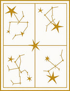 Gleaming Gold Constellation Galaxy Rug
