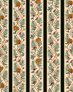 Botanical Stripe Floral Garden Rug