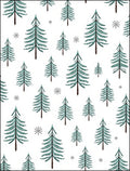 Teal Pine Trees and Snowflakes Rug