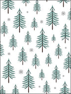 Teal Pine Trees and Snowflakes Rug