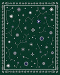 Deep Green Constellation Starburst Rug
