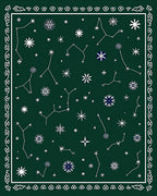Deep Green Constellation Starburst Rug