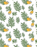 Tropical Green Palm Leaf Pineapple Rug