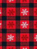 Red Black Plaid Snowflake Rug