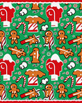 Gingerbread Men Candy Cane Holiday Swirls Rug