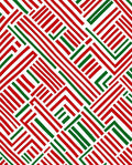 Red Green Intersecting Lines Rug