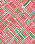 Red Green Intersecting Lines Rug