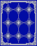 Royal Blue White Starburst Medallion Rug
