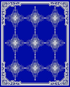 Royal Blue White Starburst Medallion Rug