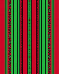 Bold Red Green Floral Stripe Rug