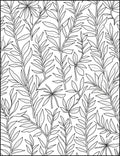 Line Art Tropical Leaf Arrangement Rug