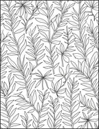 Line Art Tropical Leaf Arrangement Rug