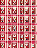 Red White Plaid Santa Repeat Rug