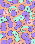 Playful Purple Aqua Organic Shapes Rug