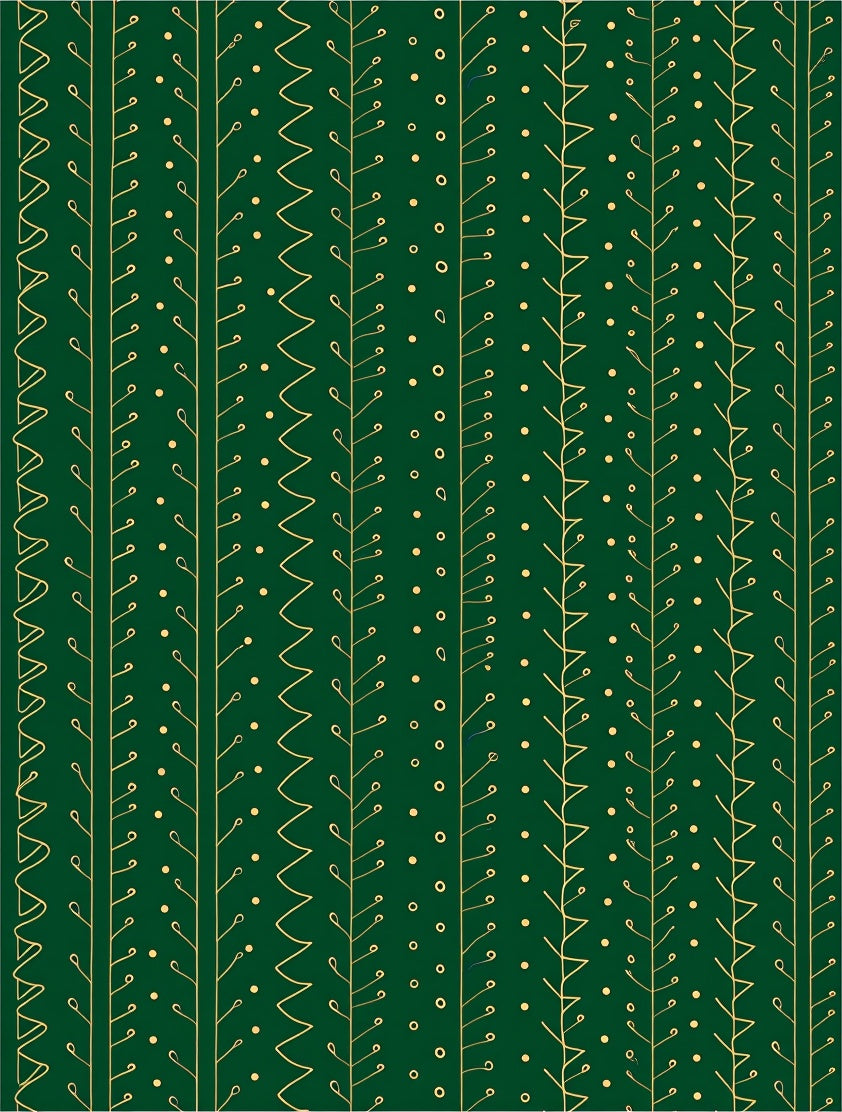 Emerald Green Botanical Vine Arrangement Rug