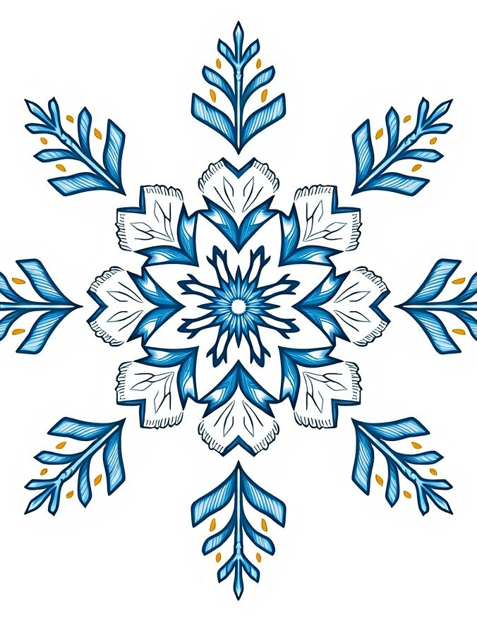 Azure Blue Floral Starburst Medallion Rug